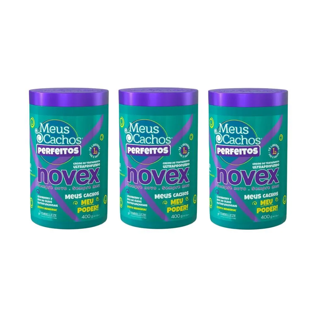 Creme de Tratamento Novex 400g Meus Cachos - Kit C/ 3un