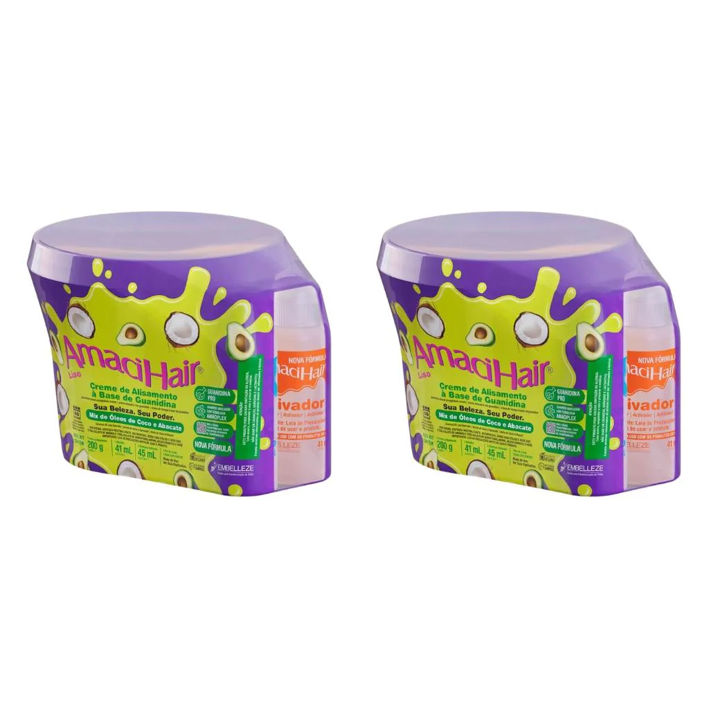 Creme Relaxante Amacihair 200g Liso - Kit Com 2un