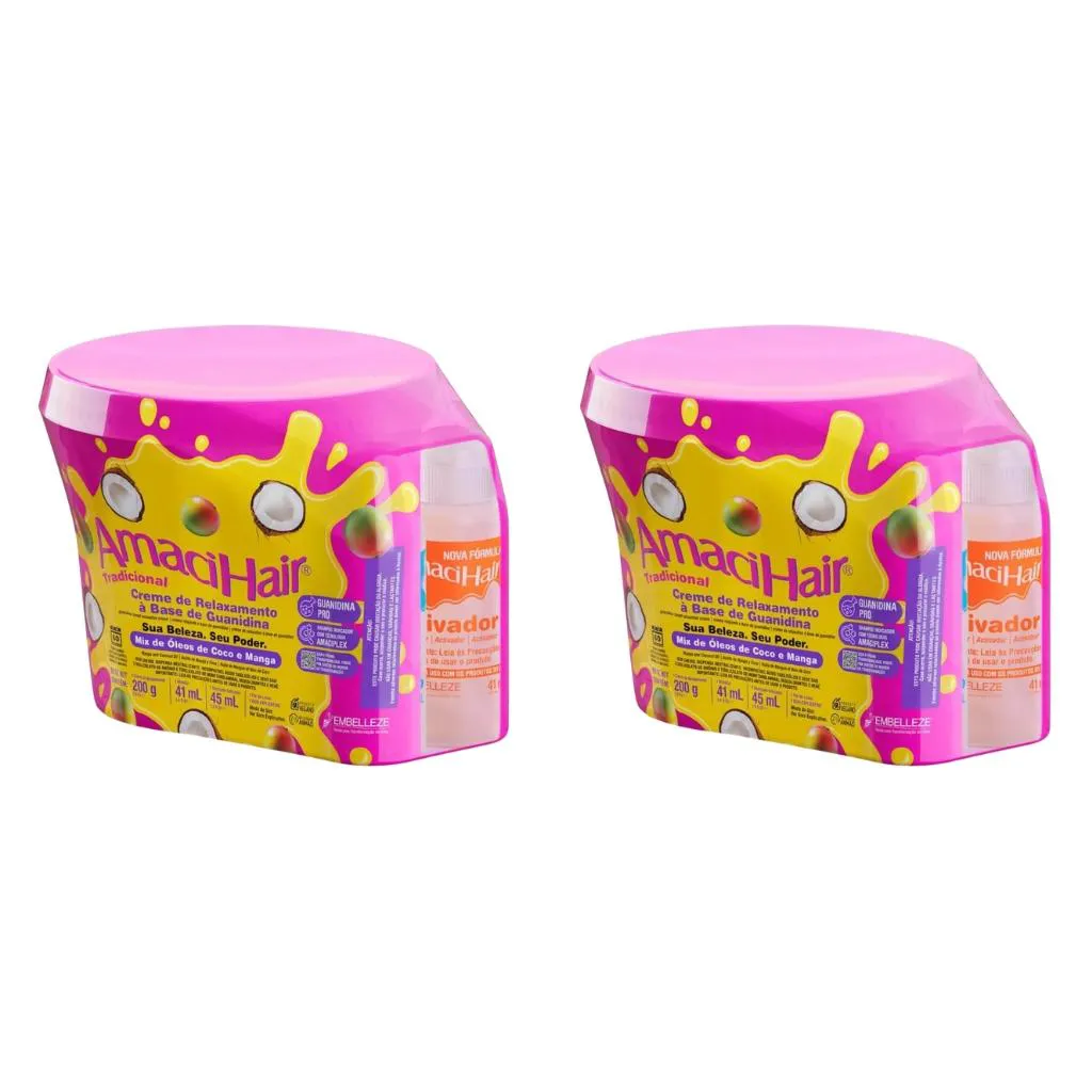 Creme Relaxante Amacihair 200g Tradicional - Kit C/2un