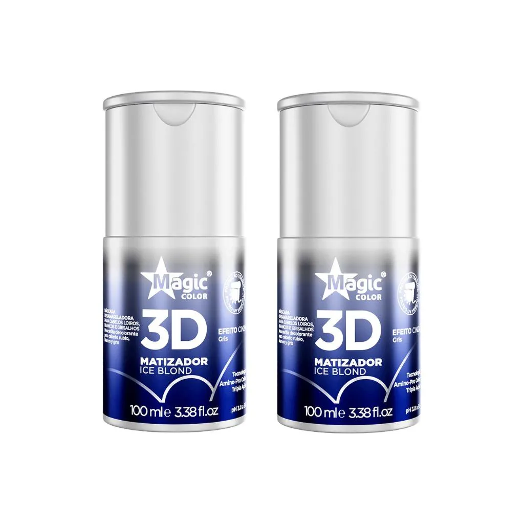 Matizador Gloss Magic Color 100ml 3D Ice Blond - Kit C/ 2un