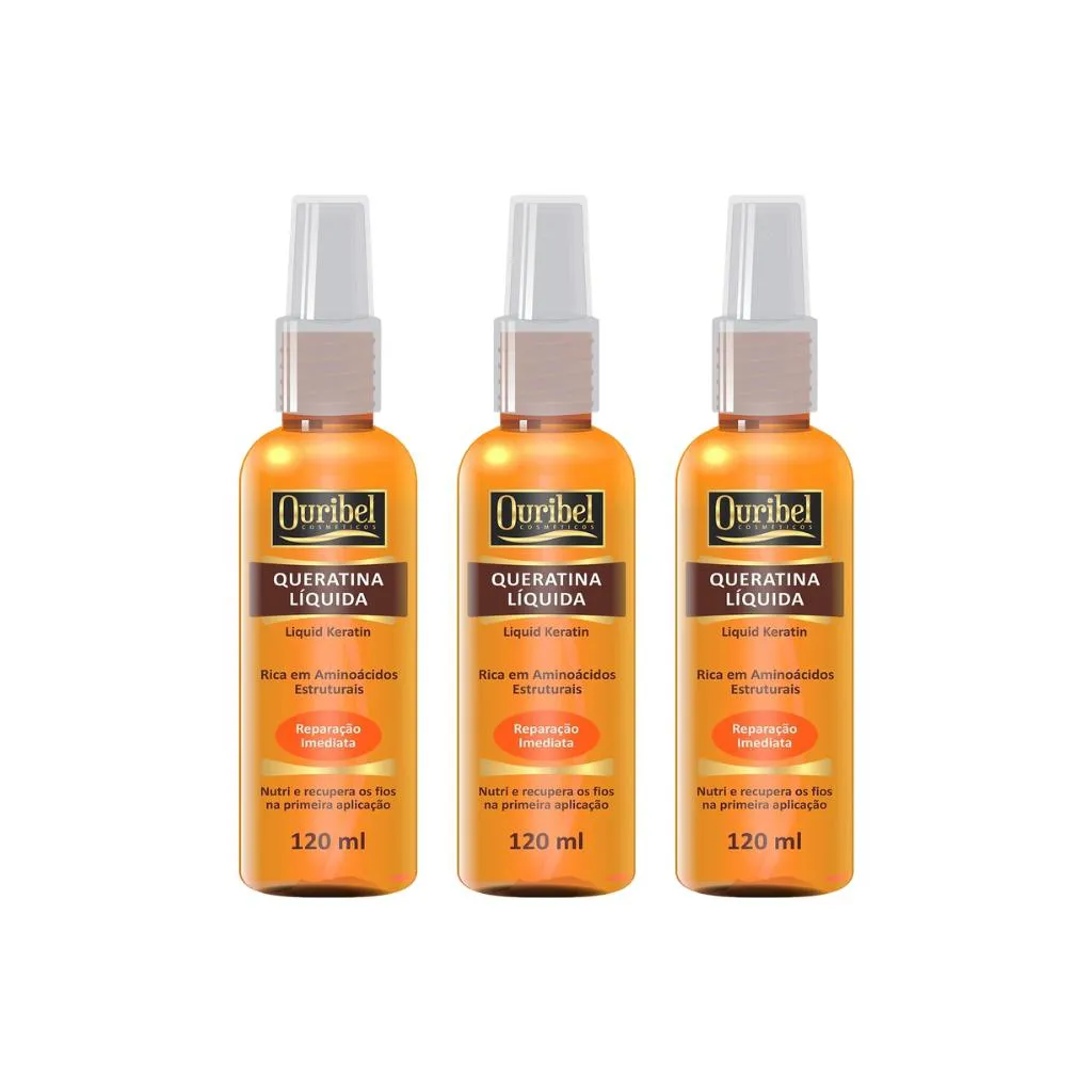 Queratina Liquida Ouribel 120ml - Kit C/ 3un