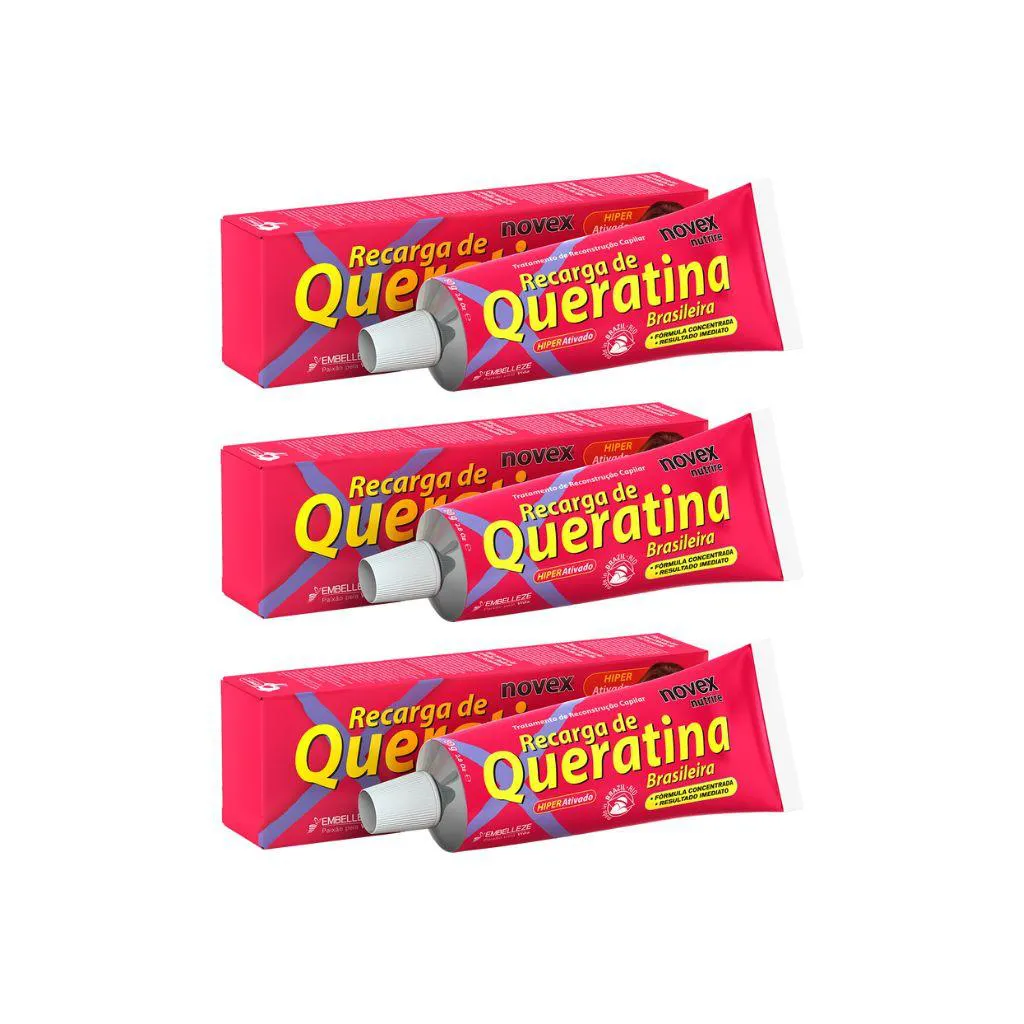 Recarga Novex 80g Queratina Nutrire-Kit C/3un