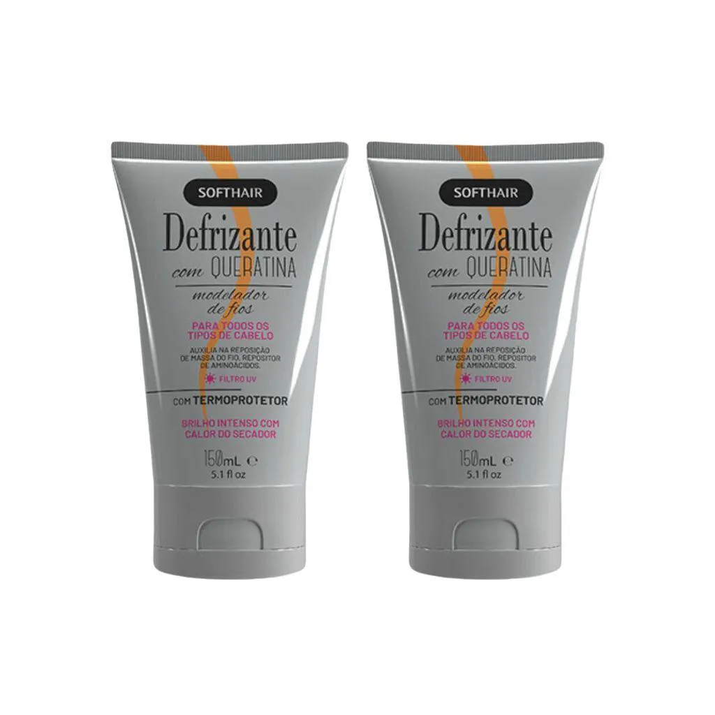 Defrizante Soft hair 150g Queratina  - Kit C/ 2un