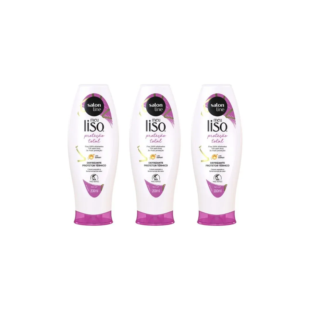 Defrizante Salon Line Meu Liso Protecao Total 200ml - 3un