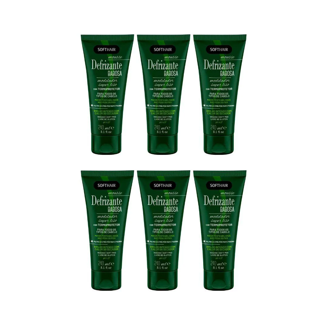 Defrizante Soft Hair 240 ml Babosa - Kit C/ 6un