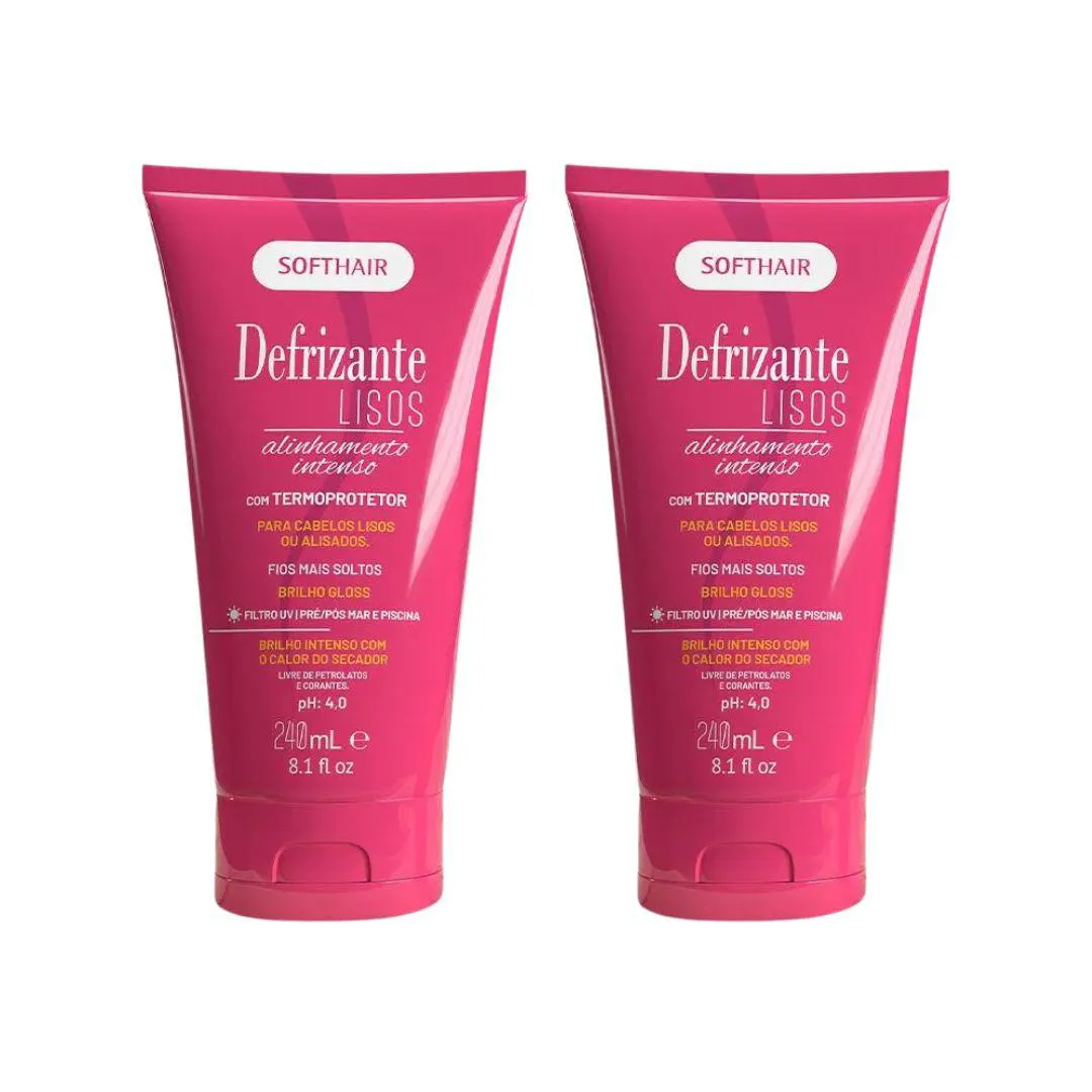 Defrizante Soft Hair 240 ml Lisos - Kit C/ 2un