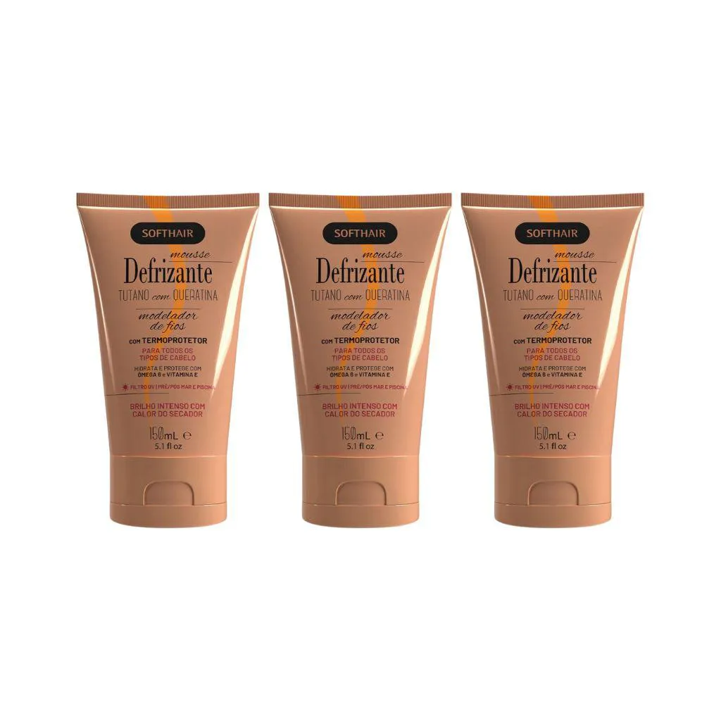 Defrizante Soft hair 150g Tutano e Queratina - Kit C/ 3un