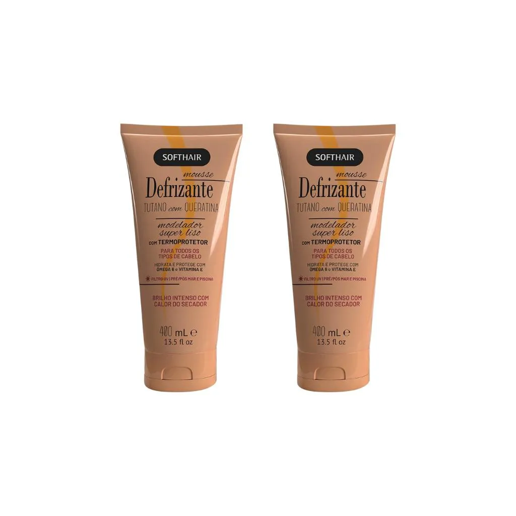 Defrizante Soft Hair 400ml Tutano Com Queratina-Kit C/2un