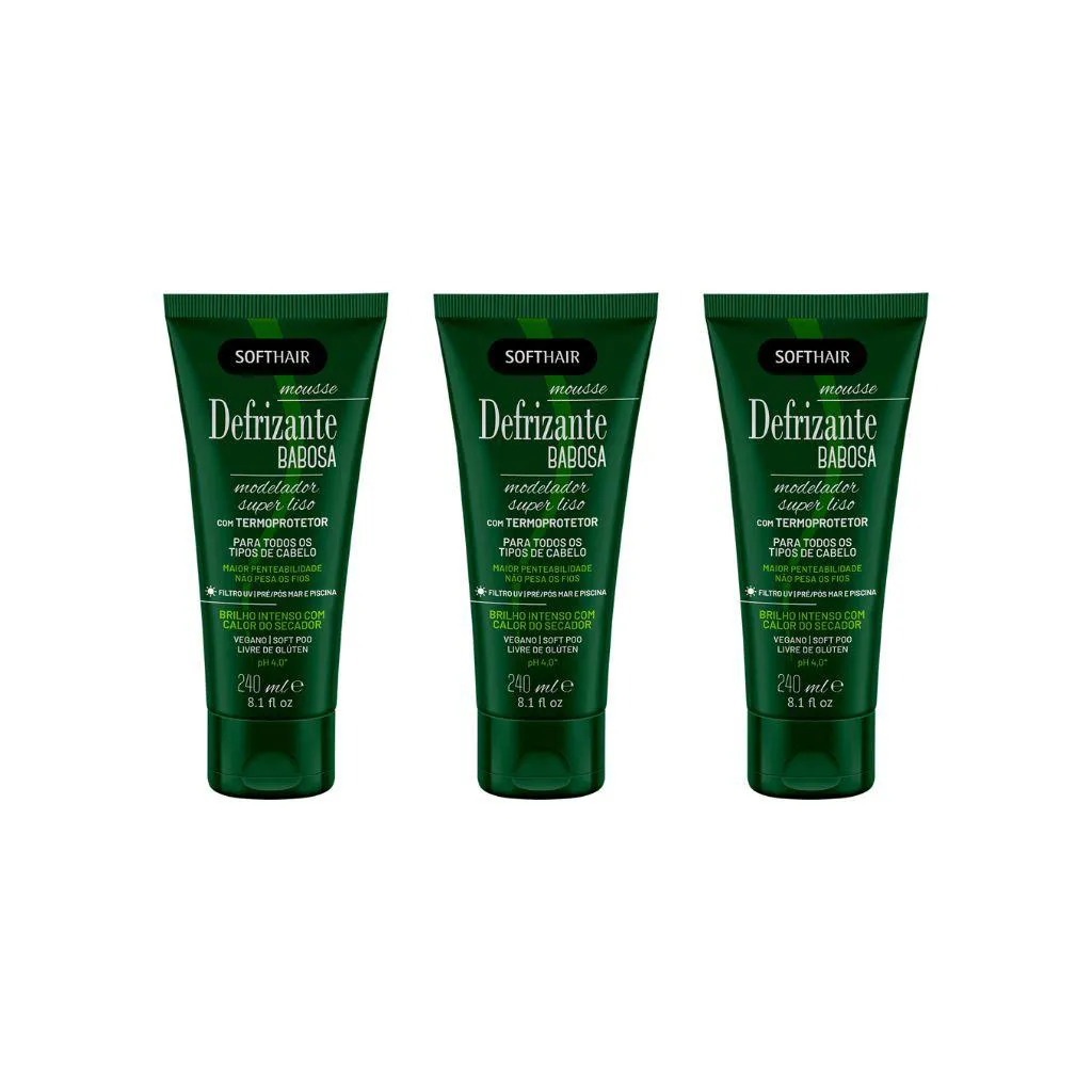 Defrizante Soft Hair 240 ml Babosa-Kit C/3un