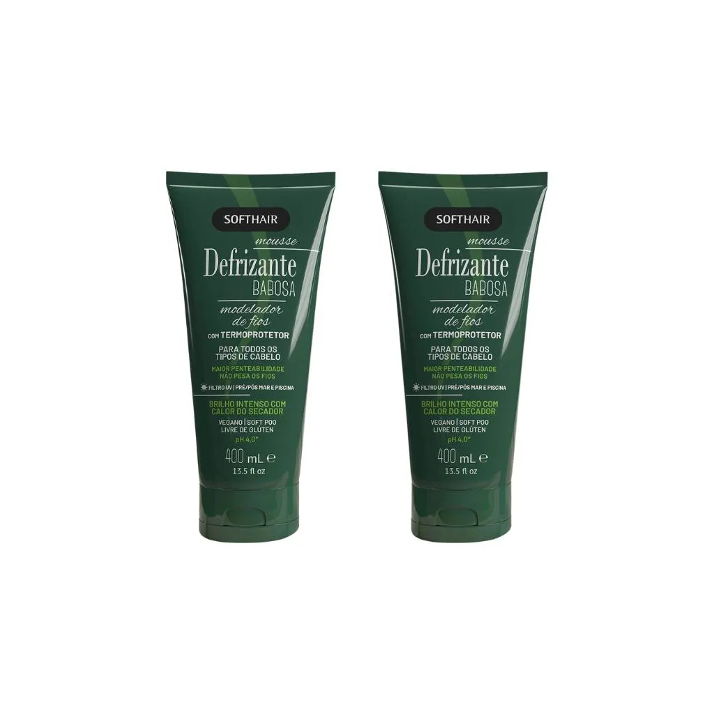Defrizante Soft Hair 400ml Babosa-Kit C/2un
