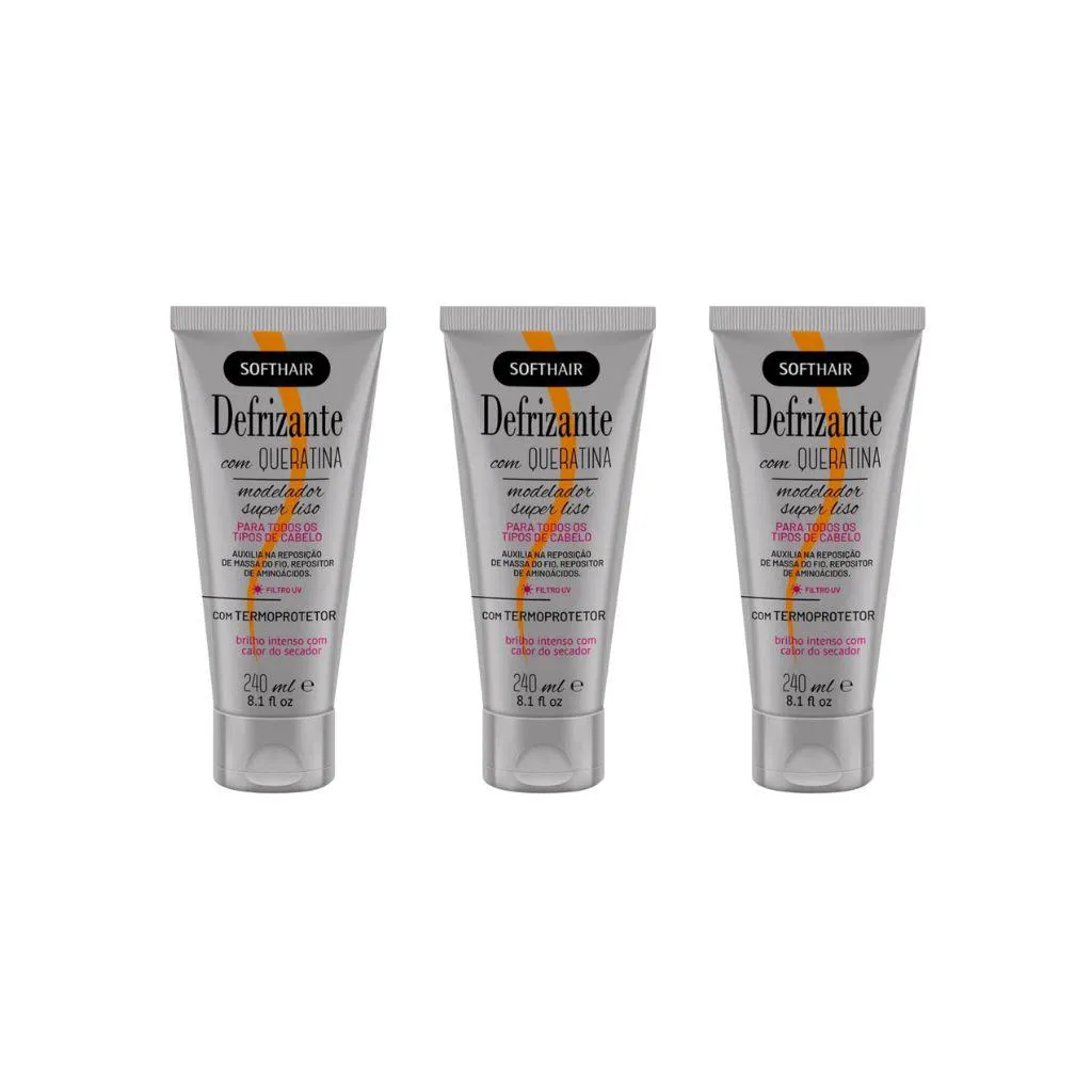 Defrizante Soft Hair 240 ml Queratina-Kit C/3un