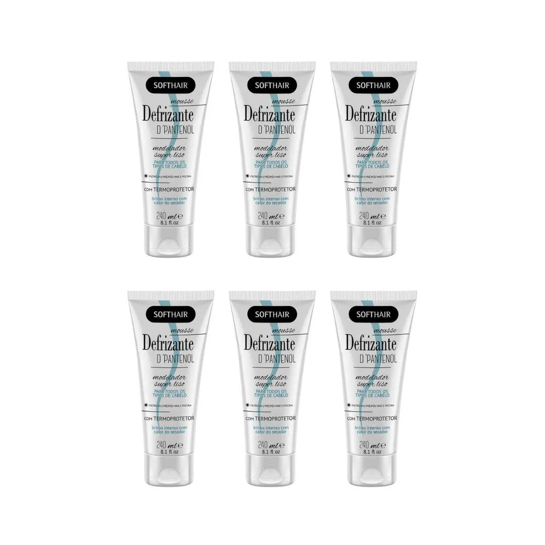 Defrizante Soft Hair 240 ml D-Pantenol - Kit C/ 6un