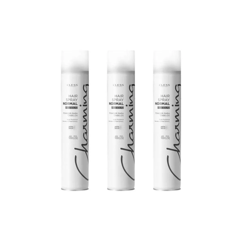 Hair Spray Fixador Charming Normal 400ml - Kit C/ 3un