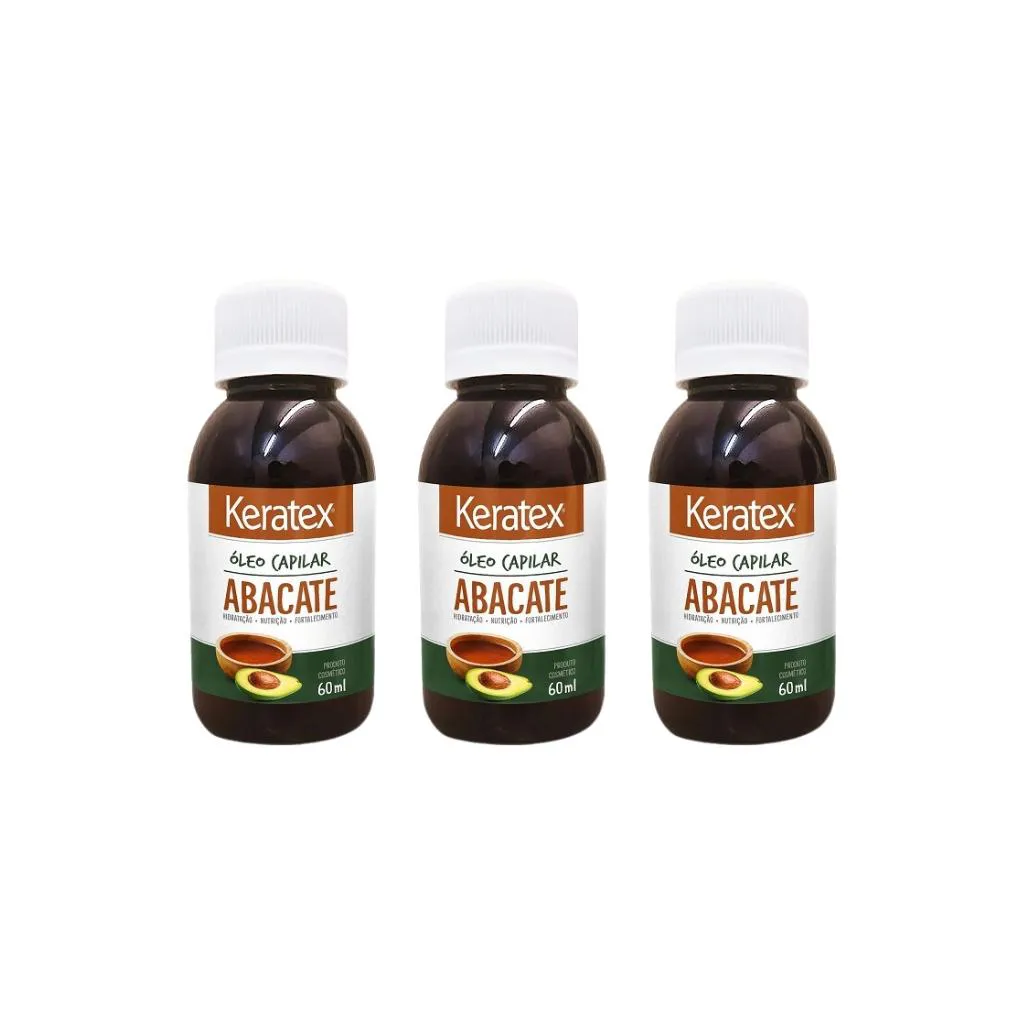 Oleo Capilar  Keratex Abacate 60ml-Kit C/3un