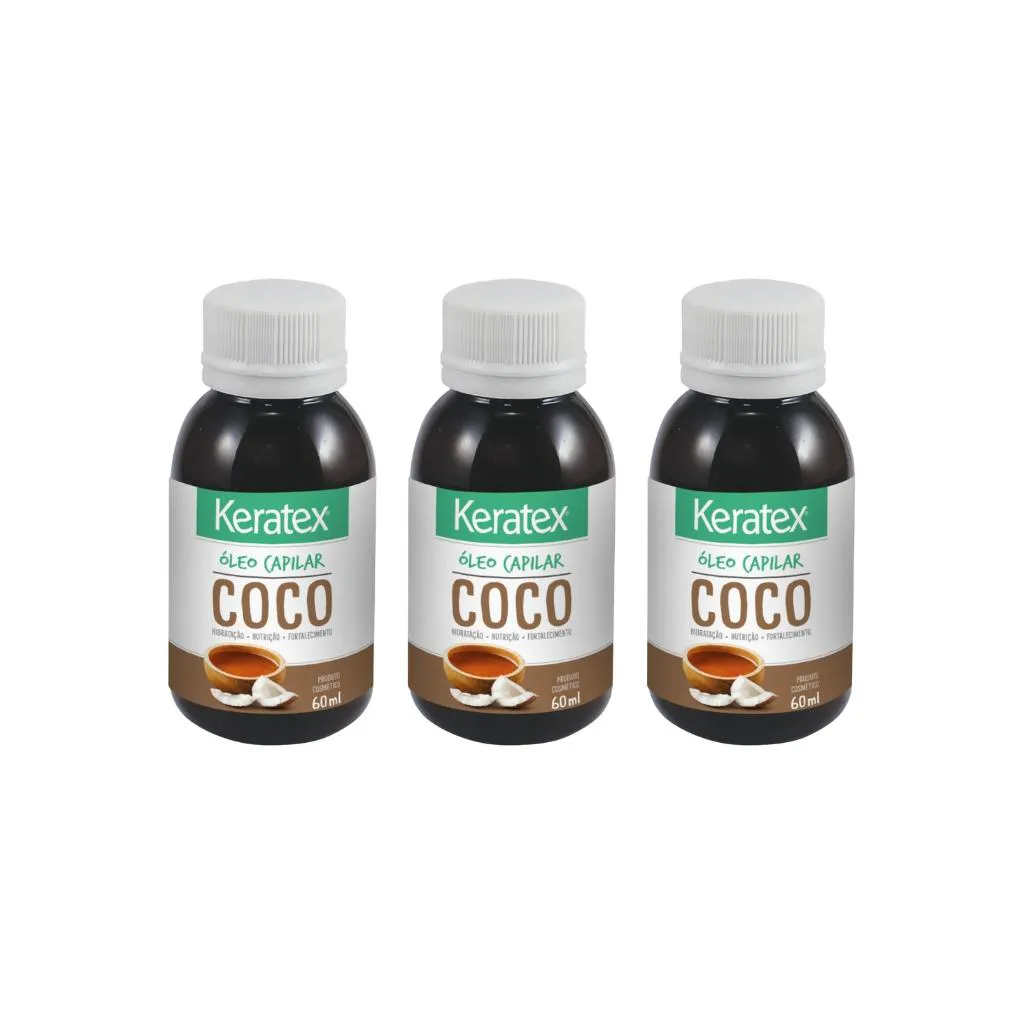 Oleo Capilar  Keratex Coco 60ml - Kit C/ 3un