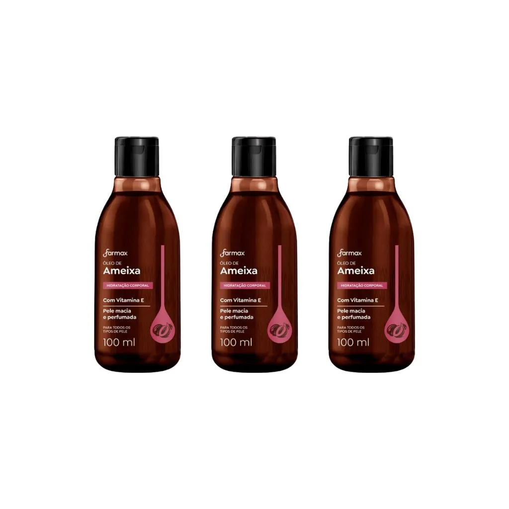 Oleo Capilar e Corporal Farmax 100ml Ameixa-Kit C/3un