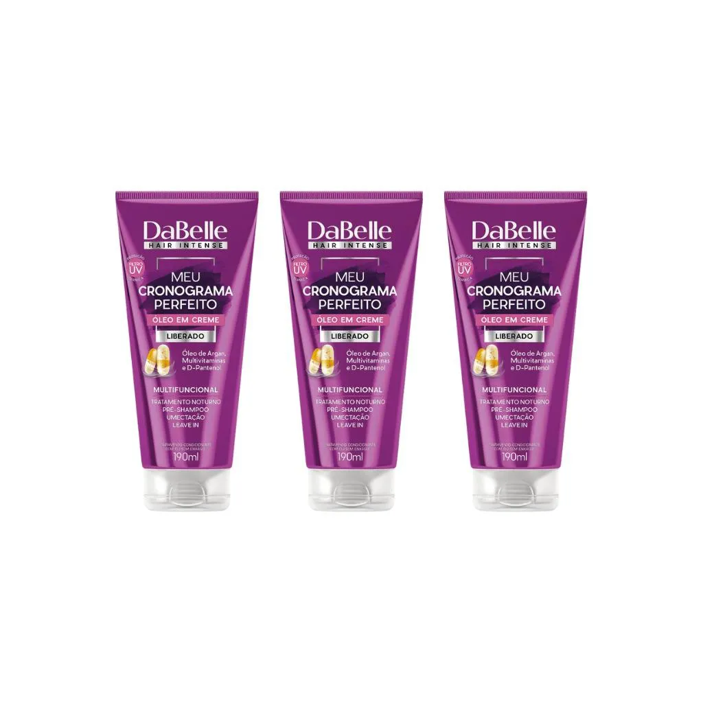 Oleo Capilar Creme Dabelle 190ml Meu Crono Perfeit-Kit C/3un