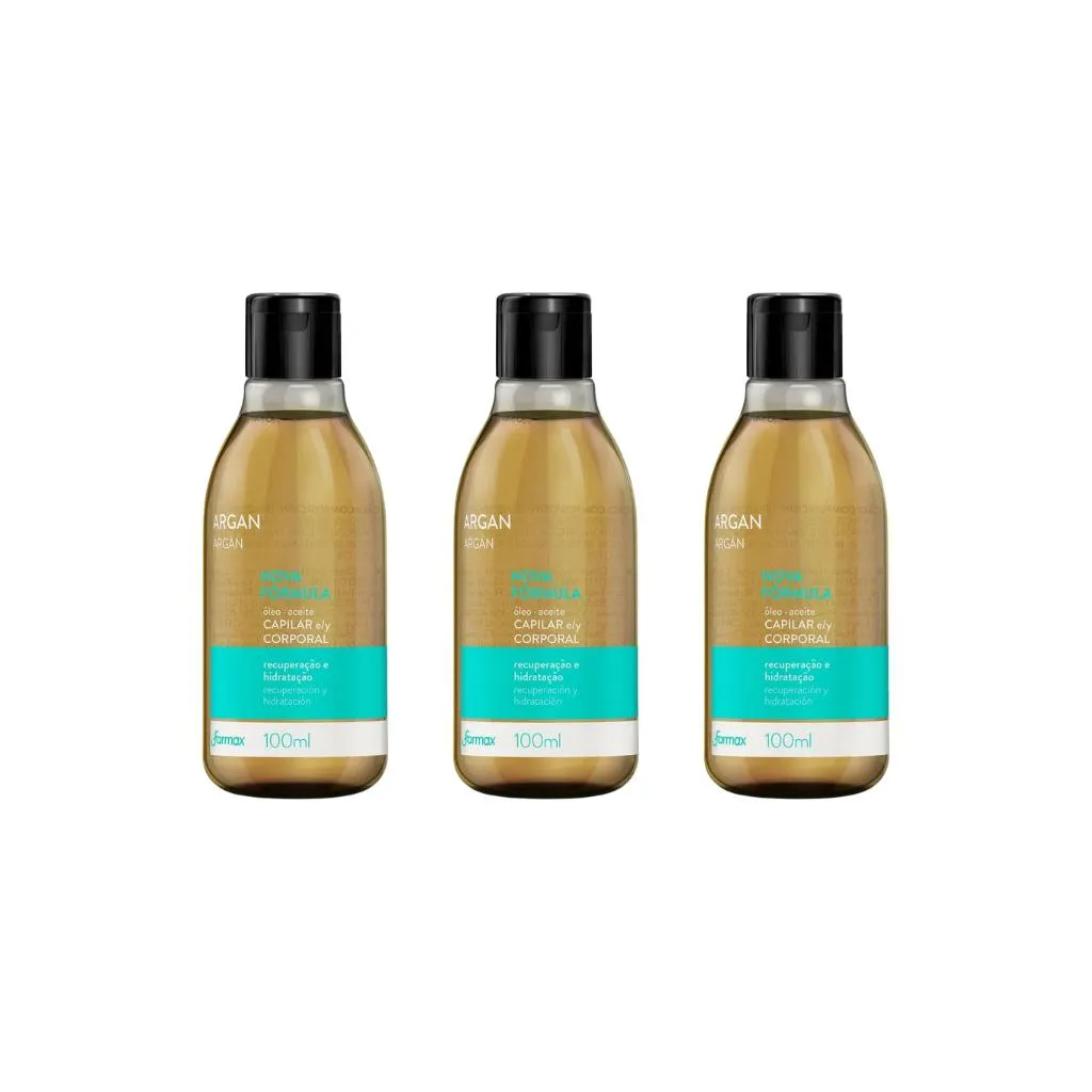 Oleo Capilar e Corporal Farmax 100ml Argan-Kit C/3un