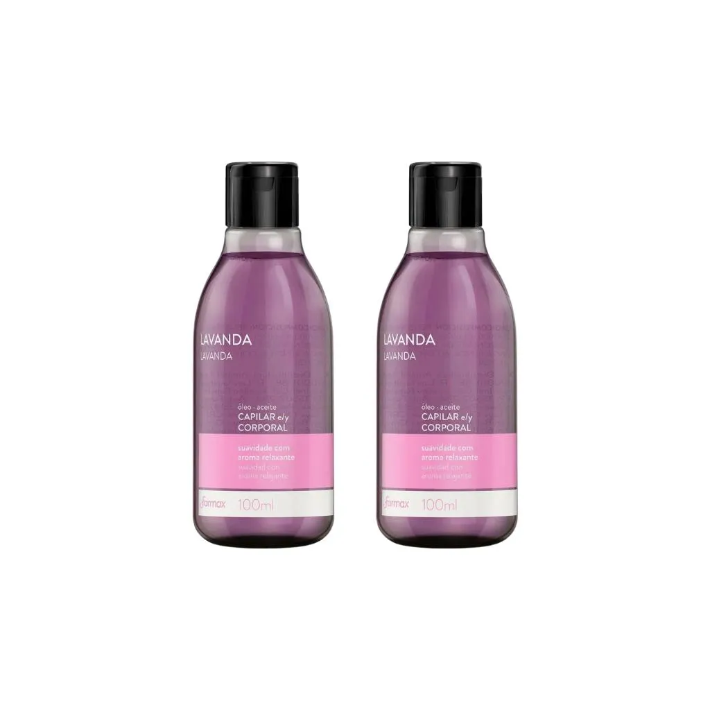 Oleo Capilar e Corporal Farmax 100ml Lavanda-Kit C/2un