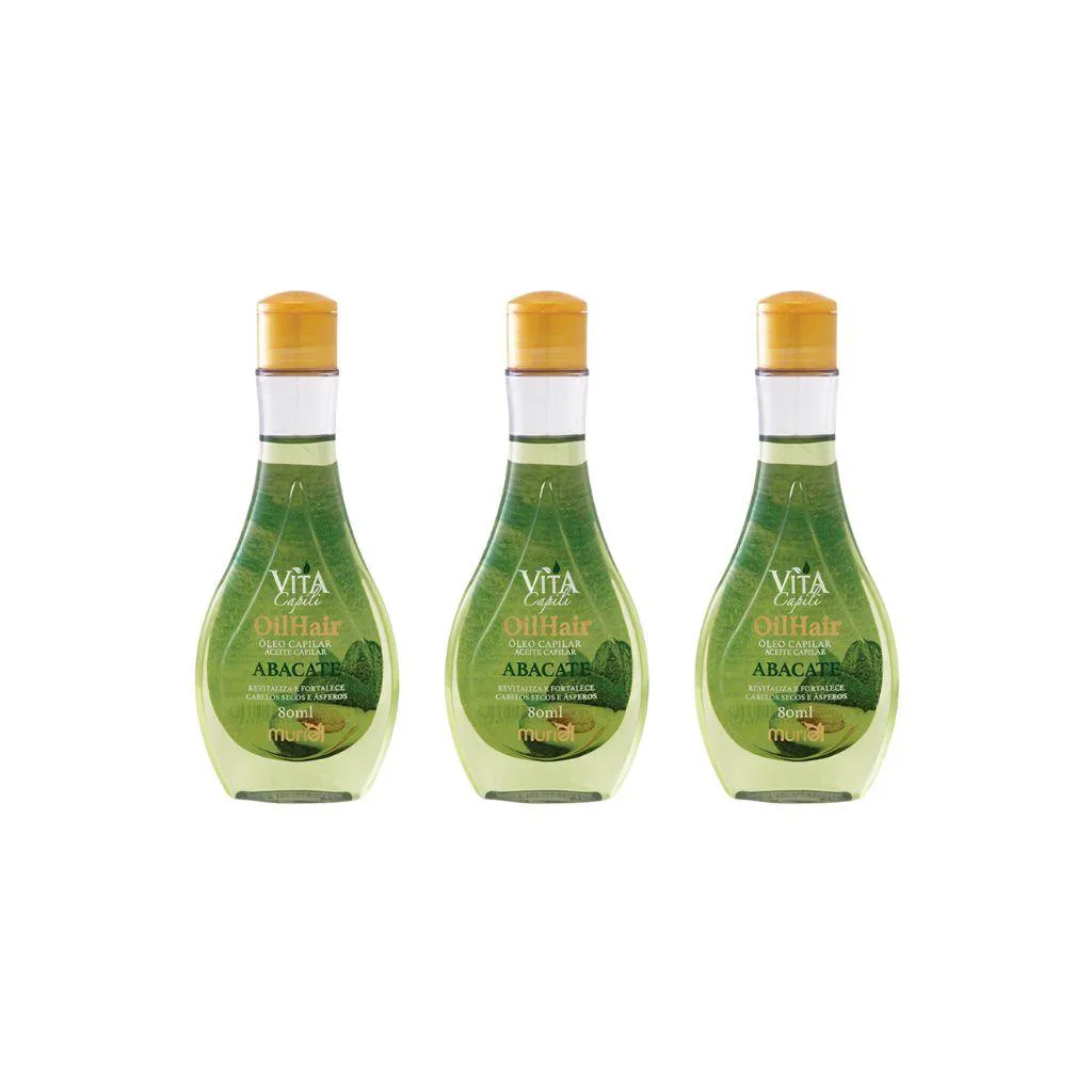 Oleo Capilar Muriel Vita Capili 80ml Abacate - Kit C/ 3un