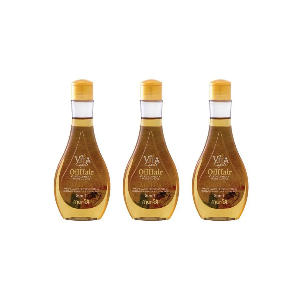 Oleo Capilar Muriel Vita Capili 80ml Cera de Abelha-Kit 3un