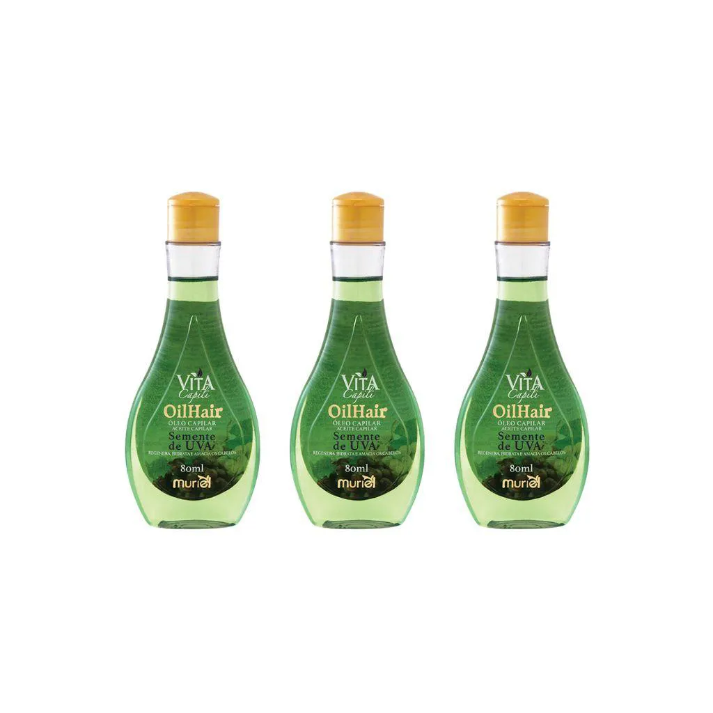 Oleo Capilar Muriel Vita Capili 80ml Semente De Uva-Kit 3un