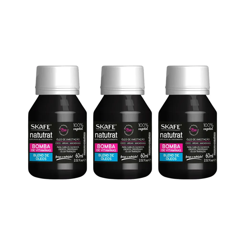 Oleo Capilar Skafe Natutrat Oleo Bomba Blend 60ml-Kit C/3un