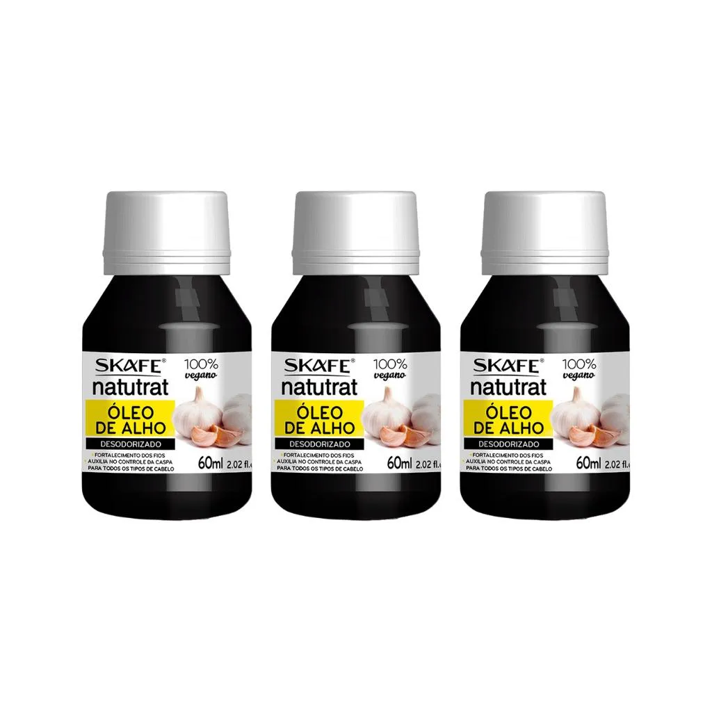 Oleo Capilar Skafe Natutrat Oleo De Alho 60ml-Kit C/3un