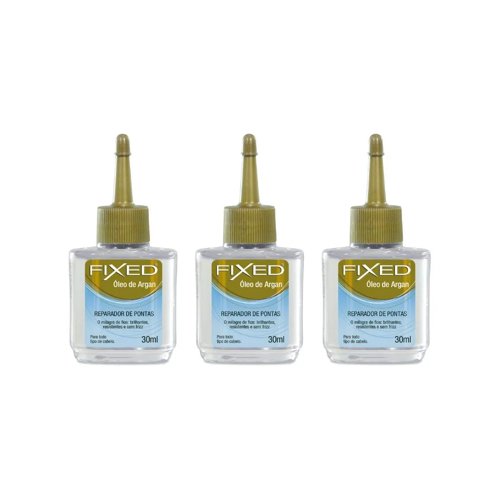 Reparador de Pontas Fixed Oleo de Argan 30ml-Kit C/3un
