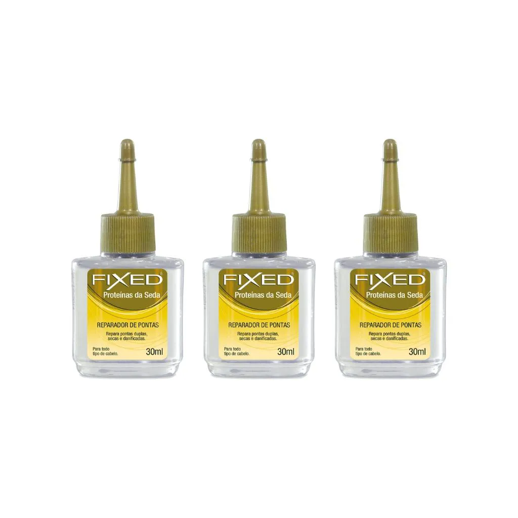 Reparador De Pontas Fixed Proteinas da Seda 30ml-Kit C/3un