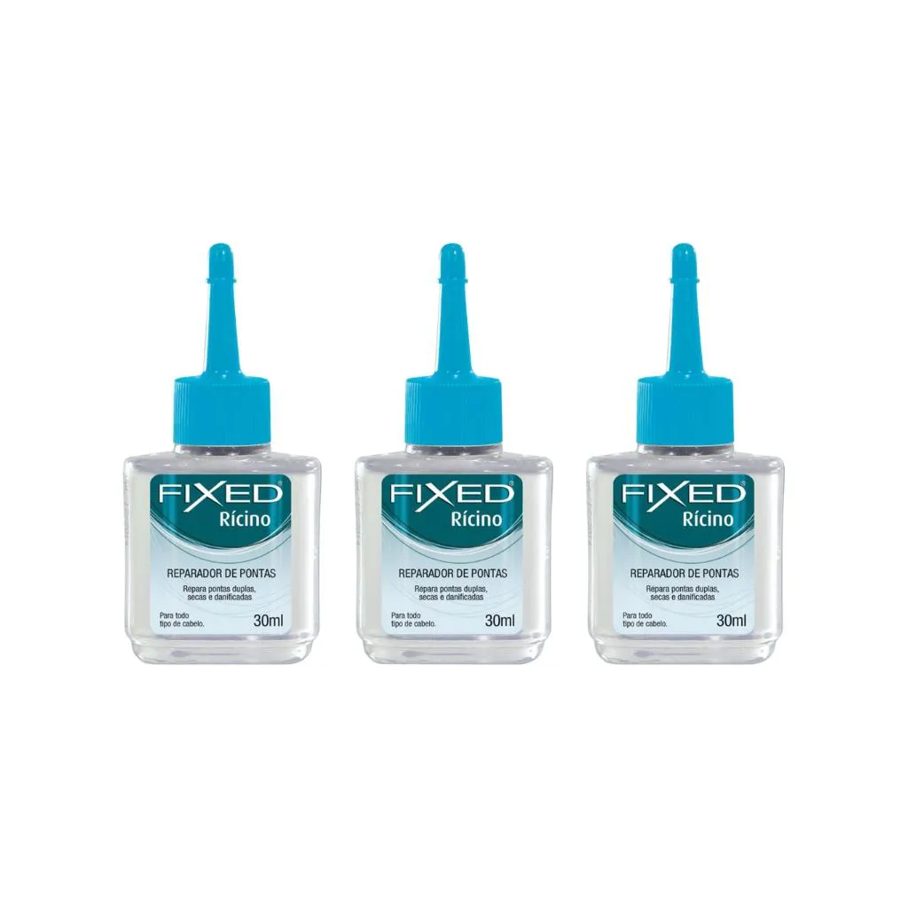 Reparador De Pontas Fixed Ricino 30ml - Kit C/ 3un