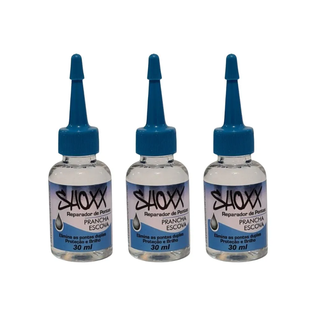 Reparador de Pontas Shoxx Prancha Escova 30ml - Kit C/ 3un