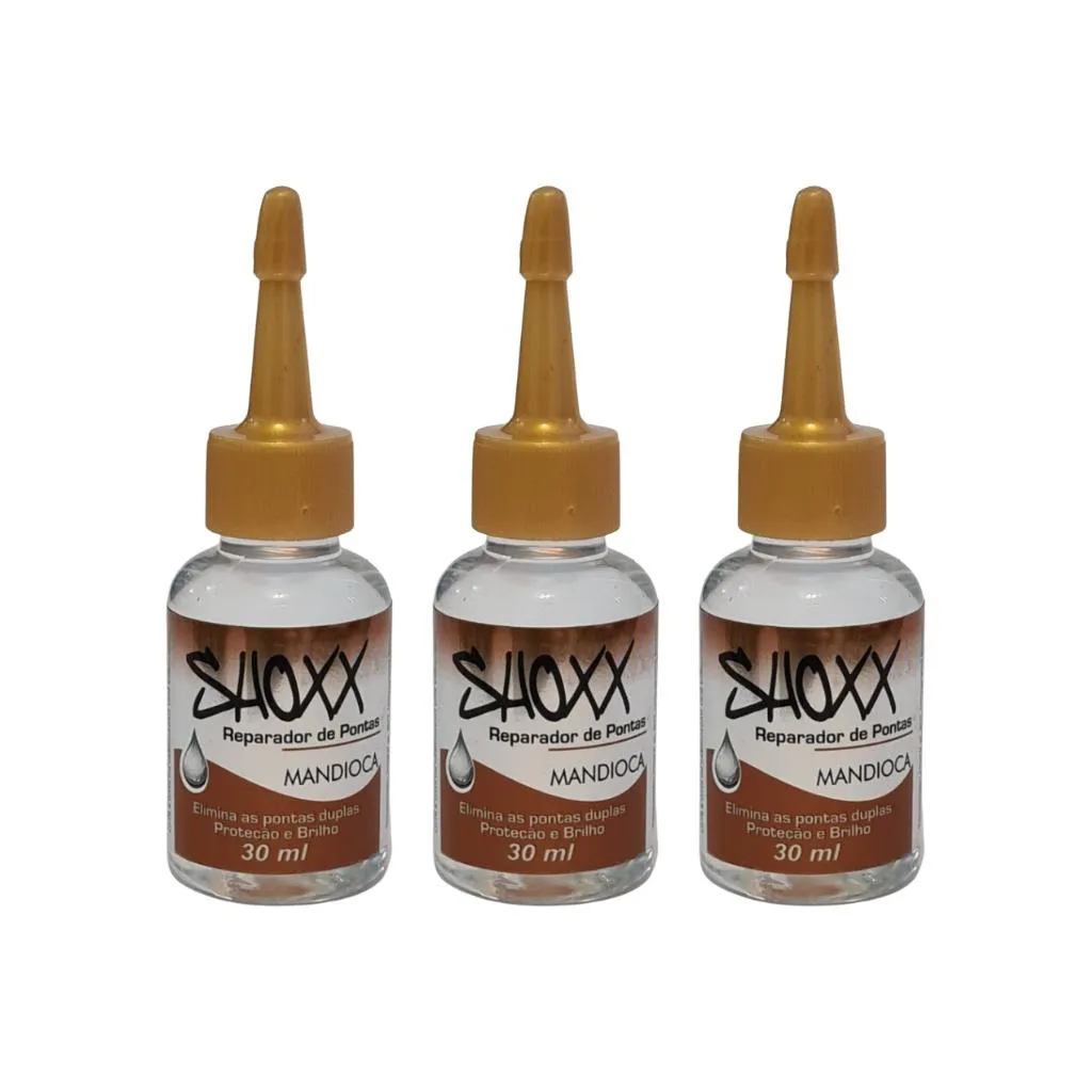 Reparador de Pontas Shoxx Mandioca 30ml - Kit C/ 3un