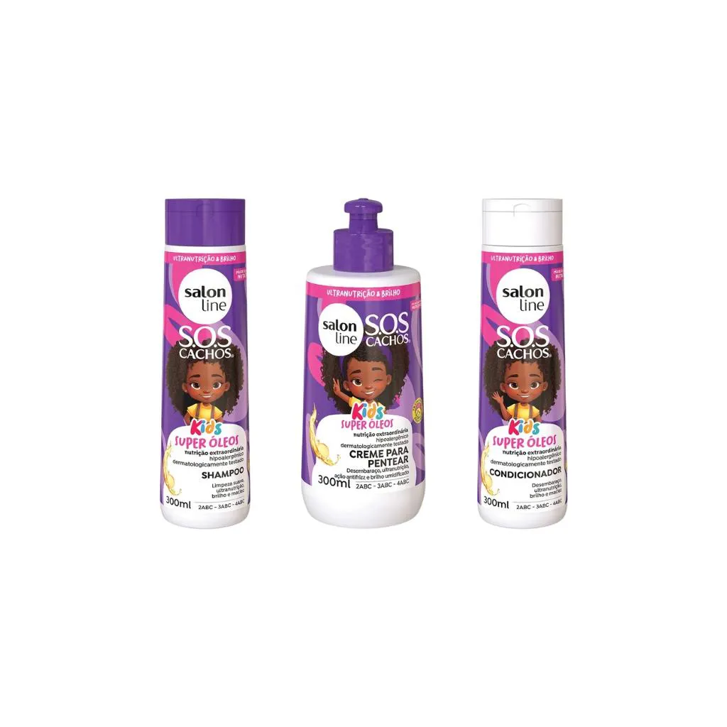 Kit Salon Line Sos Kids Super Oleos Shampoo+Cond+Creme