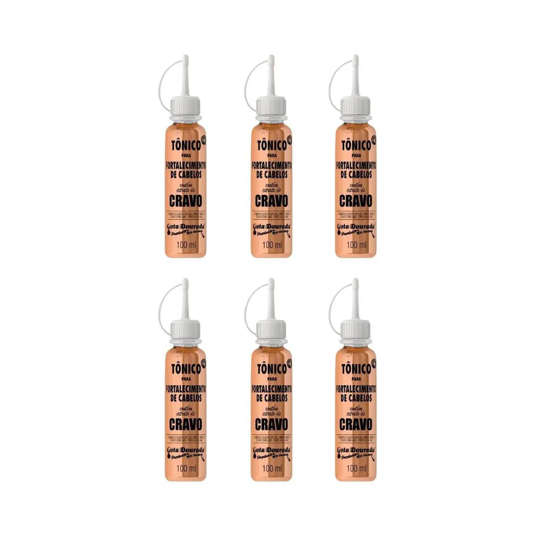 Tonico Capilar Gota Dourada 100ml Cravo - Kit C/ 6un