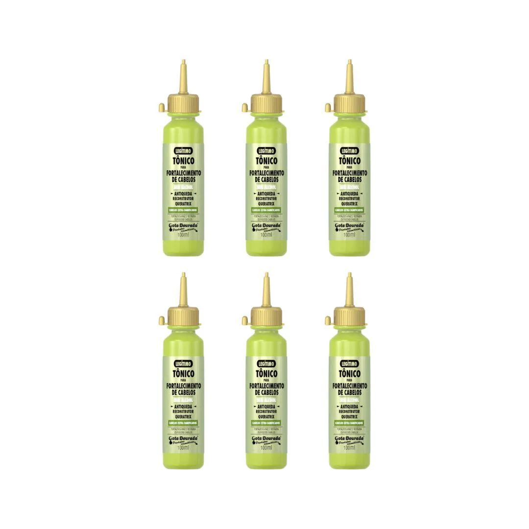 Tonico Capilar Gota Dourada 100ml Antiqueda - Kit C/ 6un