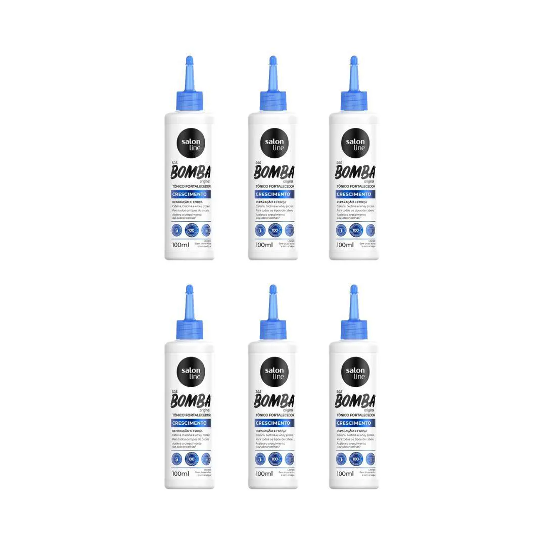 Tonico Capilar Salon Line Bomba Fortalec Cresc 100ml-Kit6un