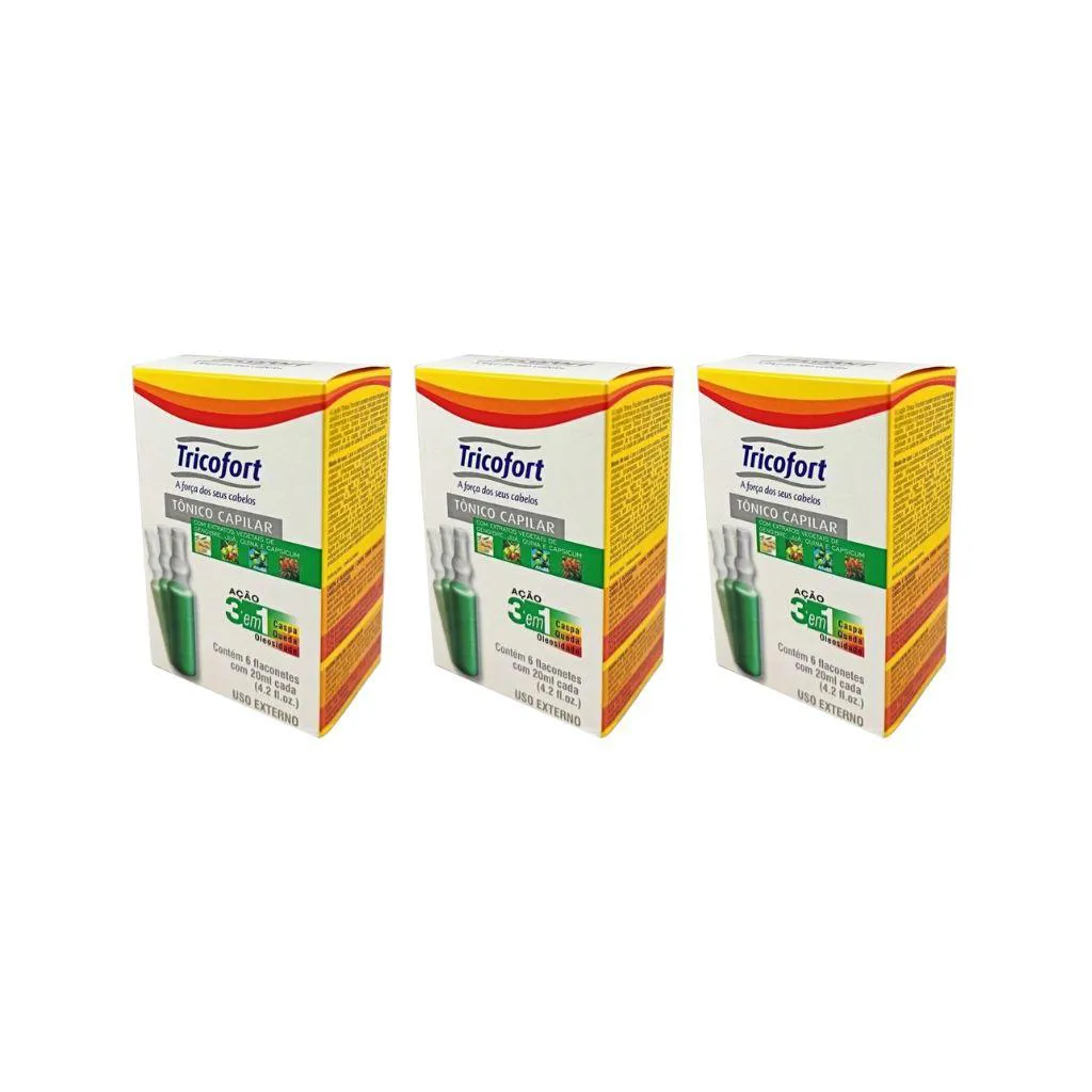 Tonico Capilar Tricofort Com 6un - Kit C/ 3un