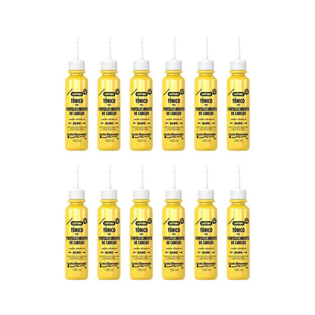 Tonico Gota Dourada 100ml Tradicional - Alho - Kit C/ 12un
