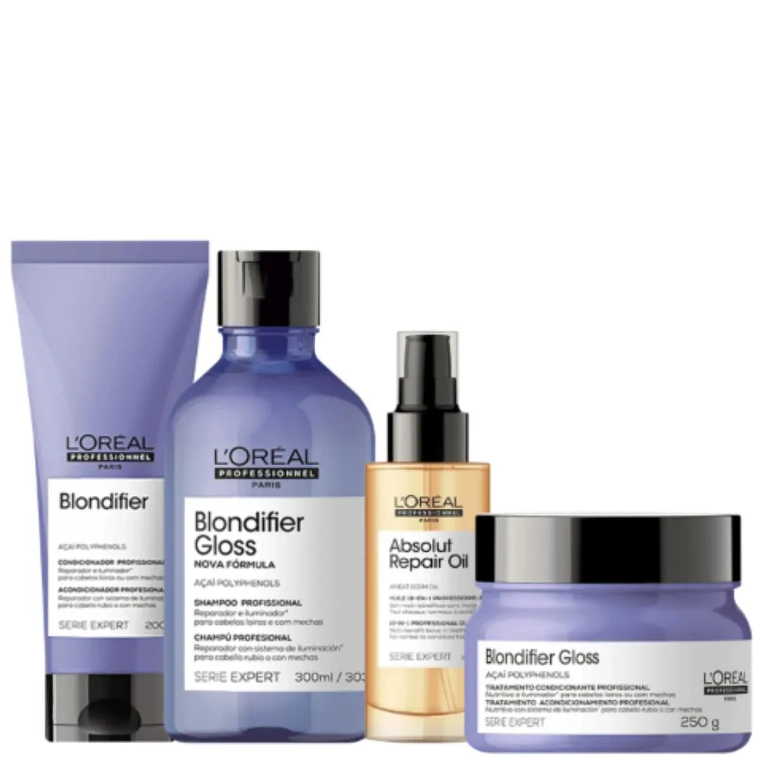 Kit L´Oréal Professionnel Blondifier Gloss + Absolut Repair Quarteto (4 Produtos)