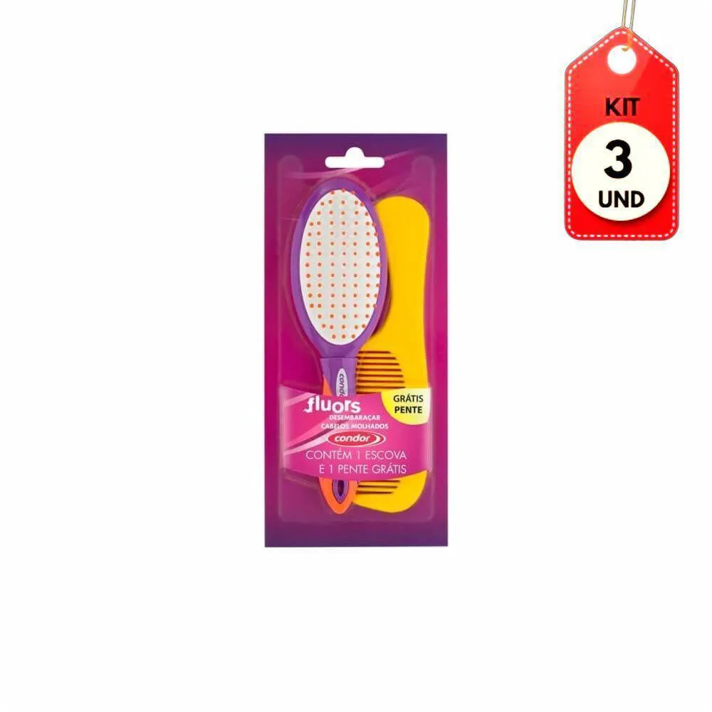 Kit C-03 Condor 6804 Escova E Pente P- Cabelo