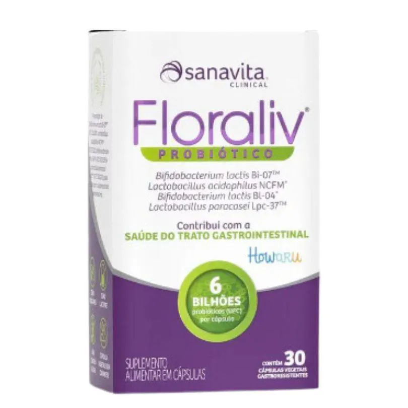 Floraliv Probiótico Sanavita 30 cápsulas 