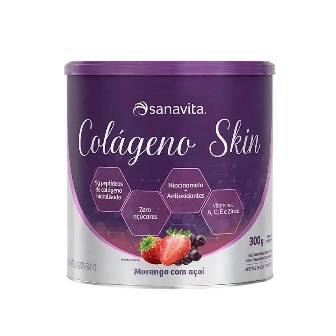 COLAGENO SKIN 300G - SANAVITA Morango E Açaí