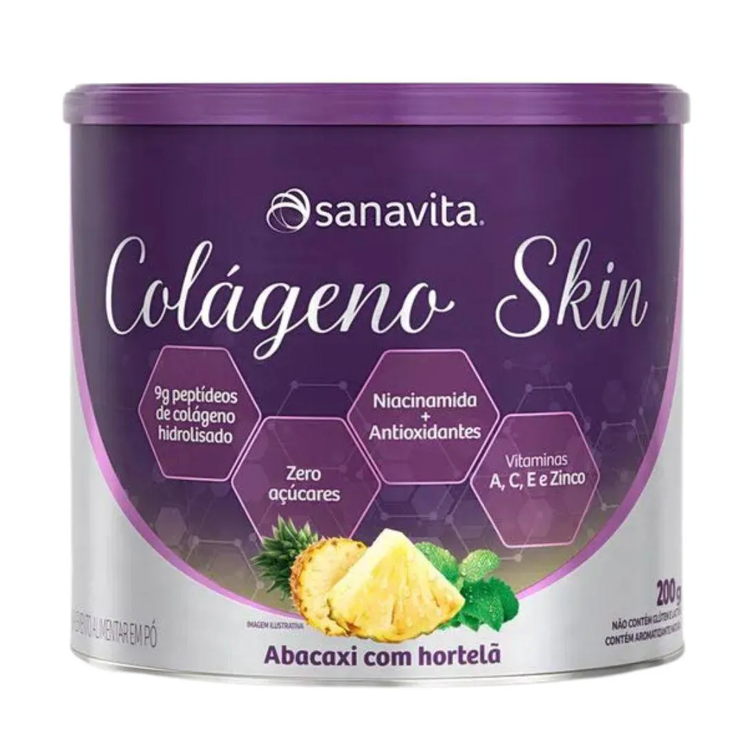 Colágeno Skin 200G - SANAVITA Abacaxi E Hortelã