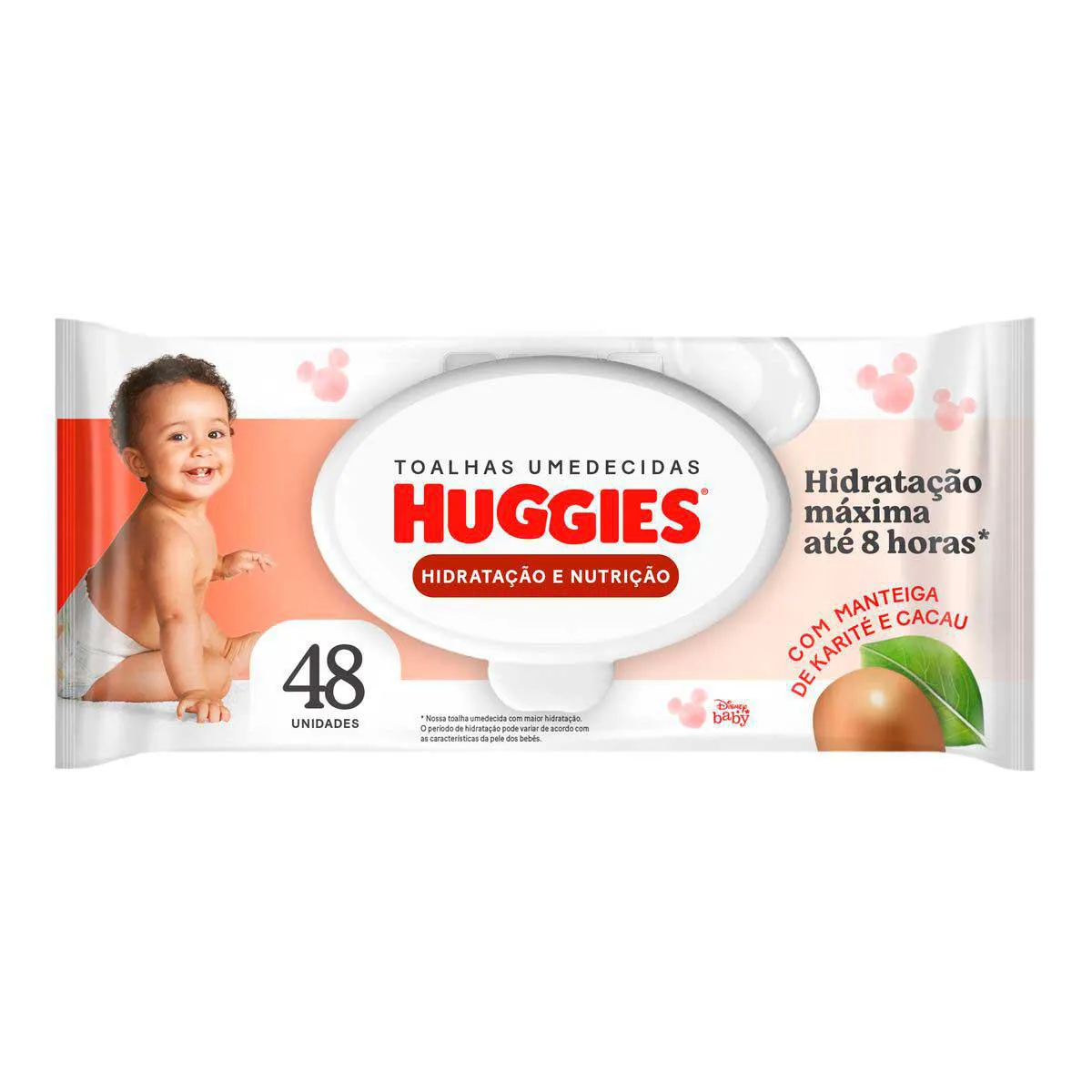 Lenço Umedecido Huggies Disney Baby Hidratação e Nutrição Hipoalergênico Sem Álcool 48 unidades