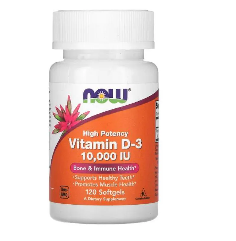 Suplemento Alimentar Vitamina D 10.000 UI 120 Cápsulas - Now Foods