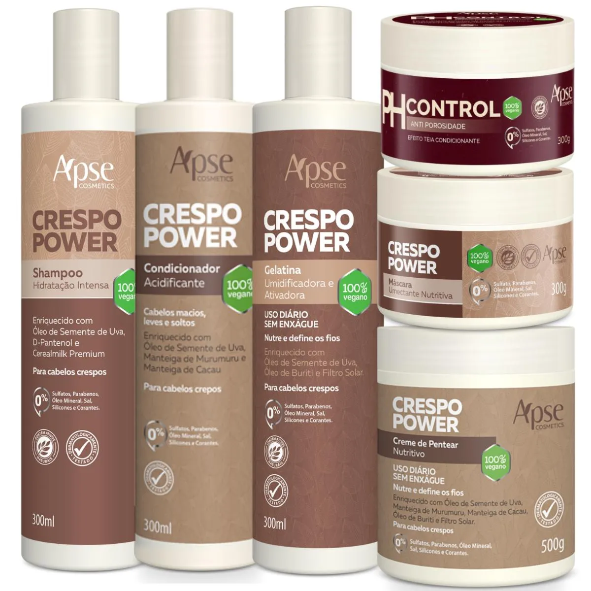 Kit Crespo Power Completo com Shampoo + PH Control