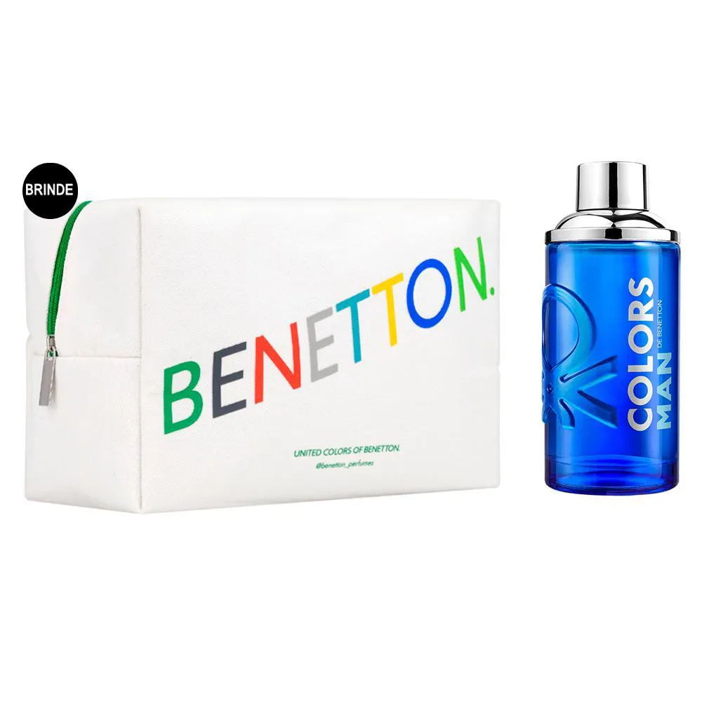 Benetton Colors Man Blue EDT Perfume Masculino 200ml + Necessaire