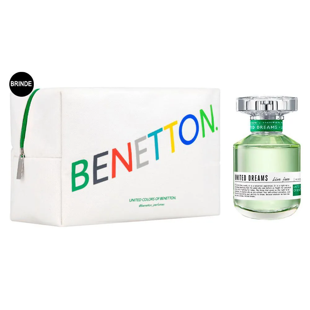 Benetton United Dreams Live Free EDT Perfume Unisex 50ml +Necessaire
