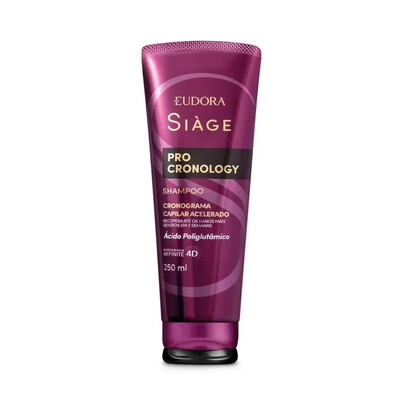 Shampoo Vegano Eudora Siàge Pro Cronology Hidratação Profunda 250ml